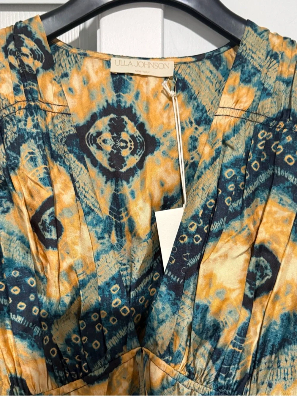 Ulla Johnson Women’s Zita Ruffled Silk Twill Mini Dress Constellation Size 6